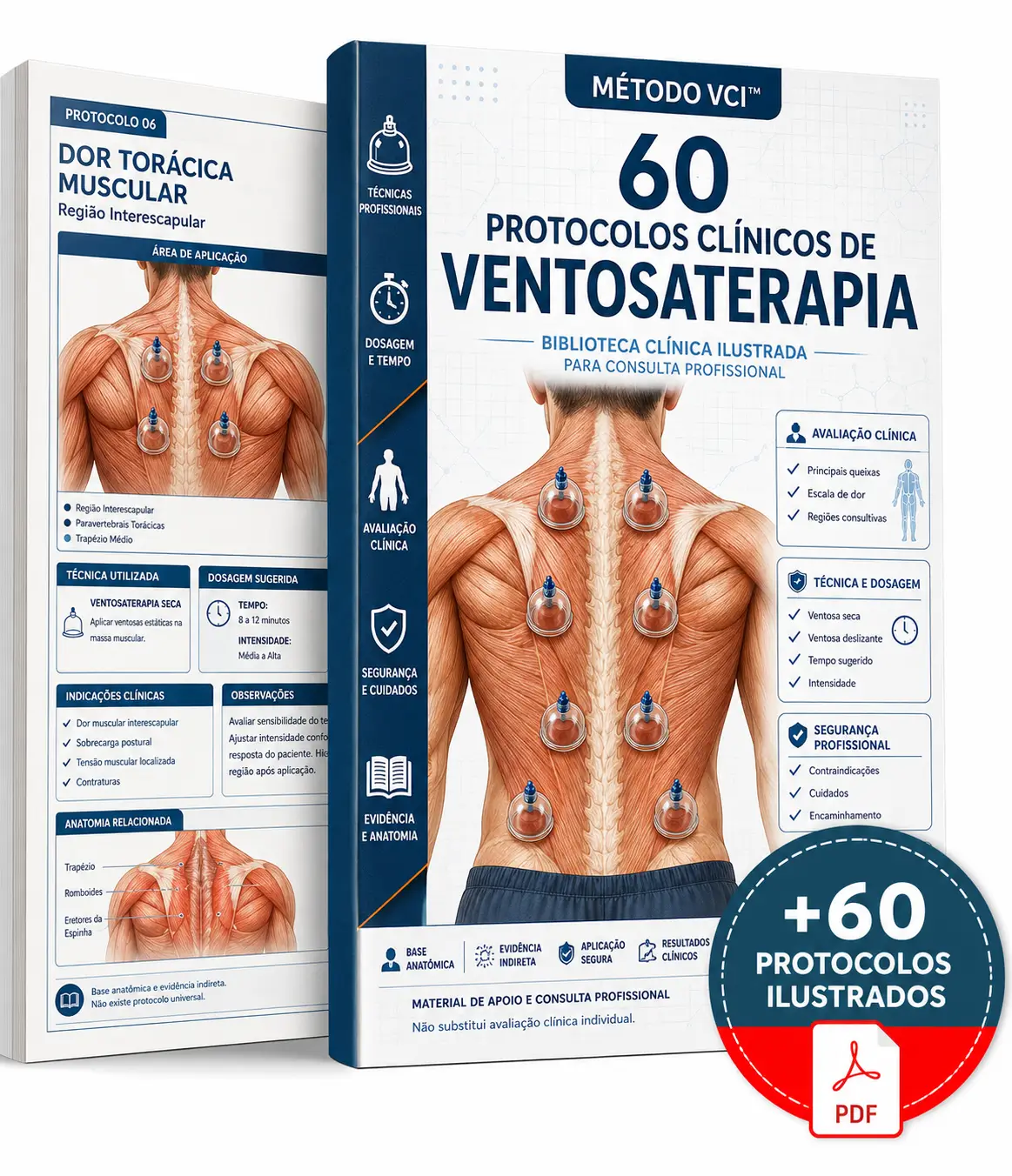 Plano básico com 60 Protocolos Clínicos de Ventosaterapia